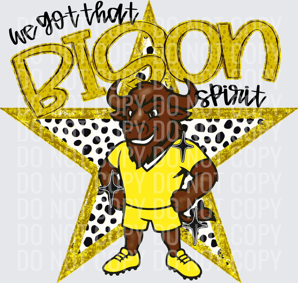 KayndiDesigns 09.26 We Got That Spirit Bison Yellow