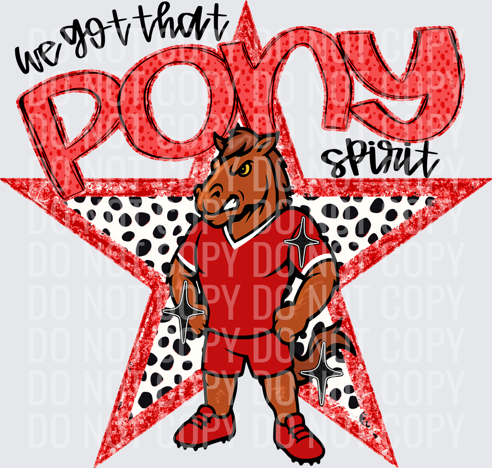 KayndiDesigns 09.26 We Got That Spirit Pony Red