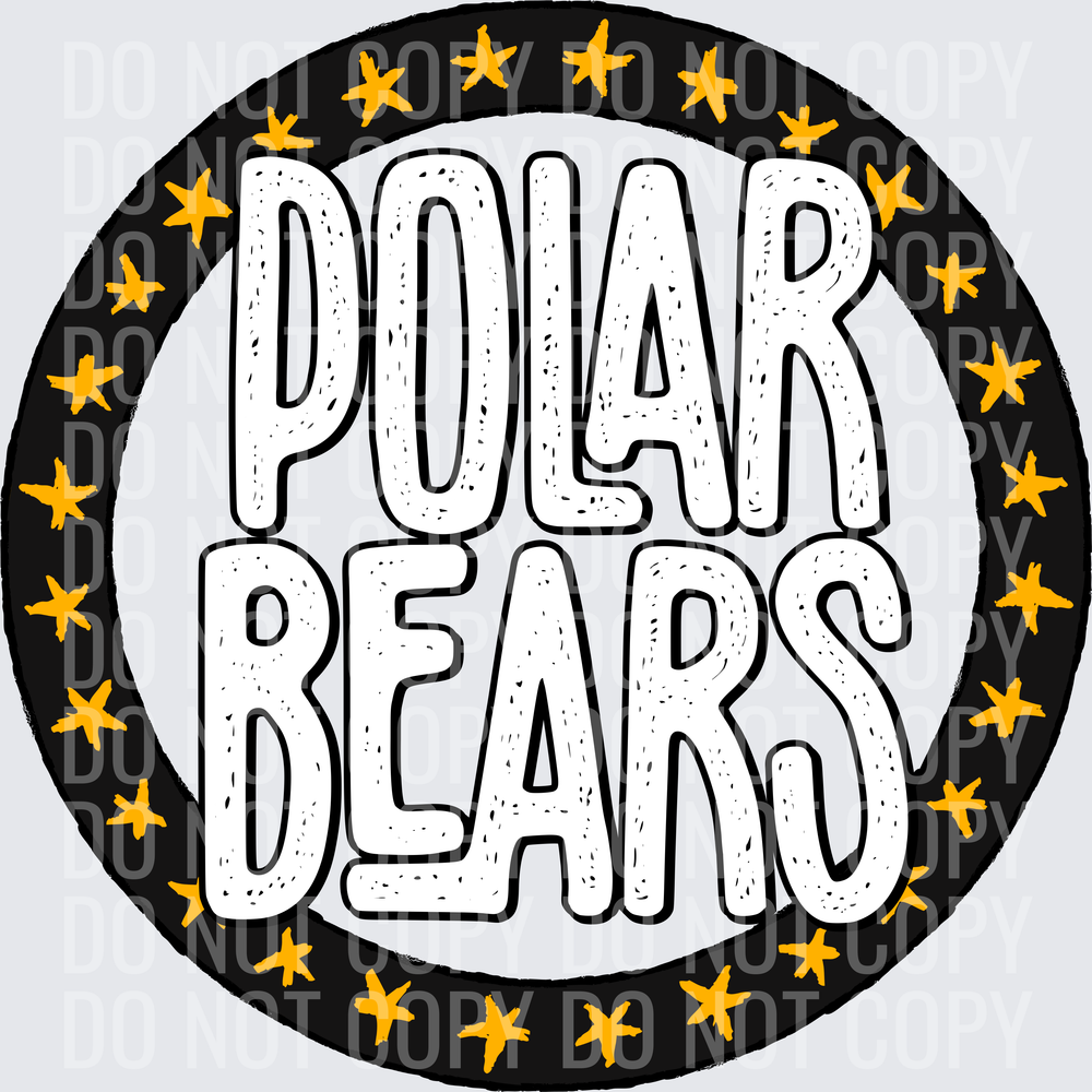 PolarBearsStarCircleBlackGold