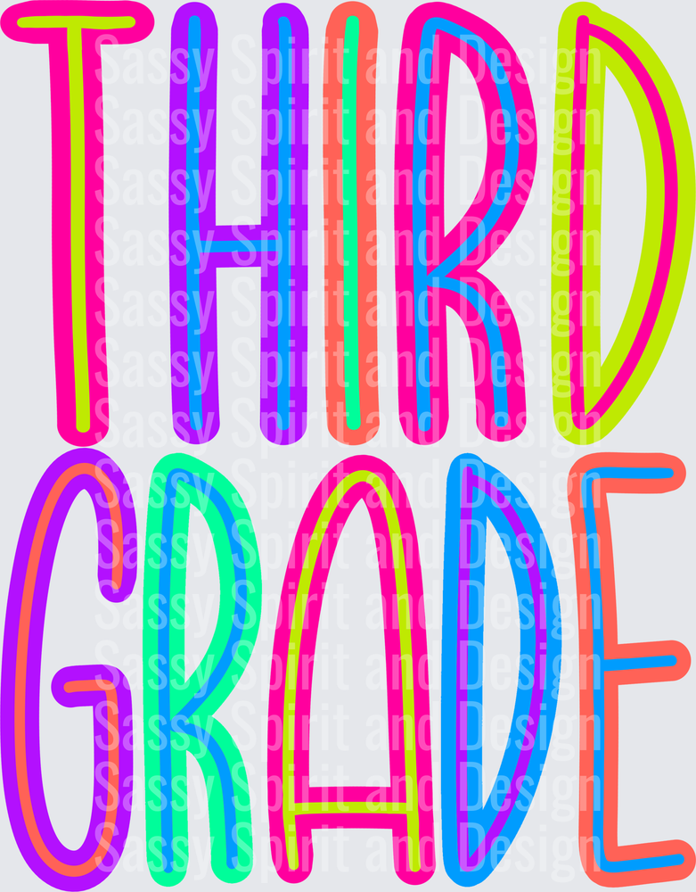 Back to School Brights THIRD Grade