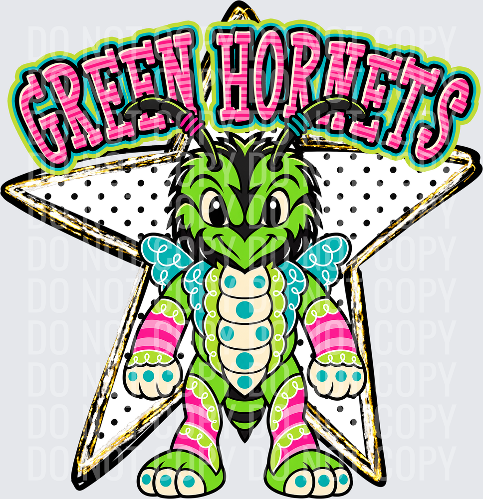 KayndiDesigns 10.26 Pattern Parade Star Green Hornets
