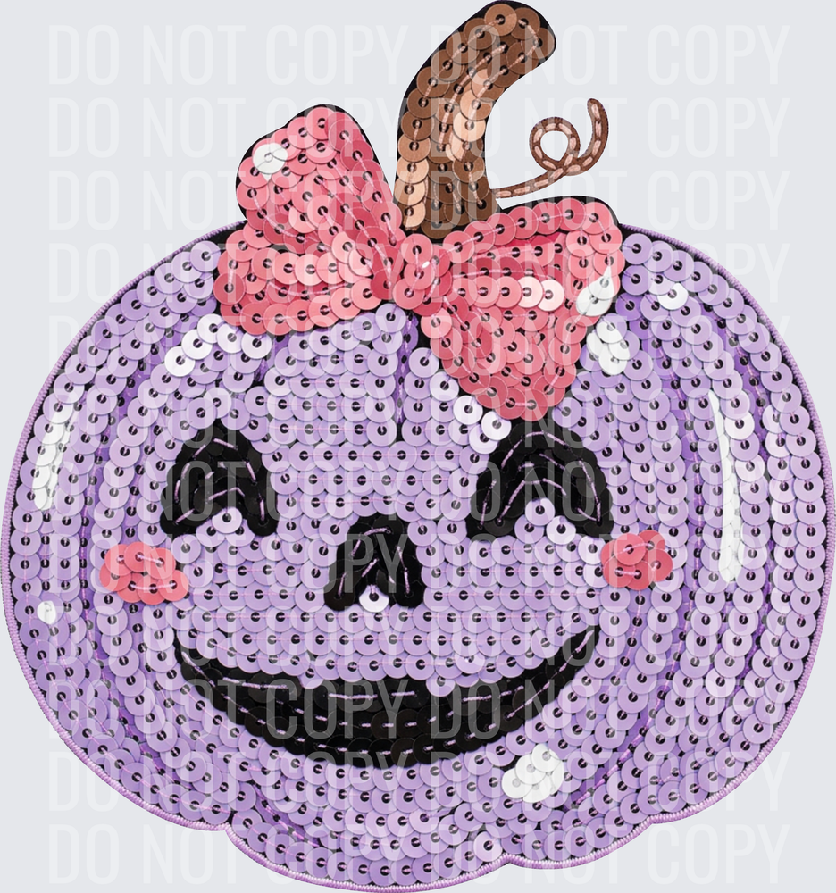 pink purple faux sequin pumpkin hwds