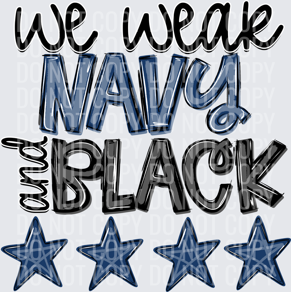 navy and black