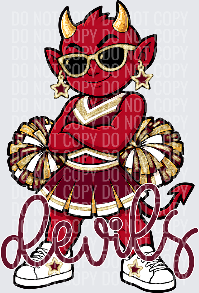 Devils Cheer Maroon Gold