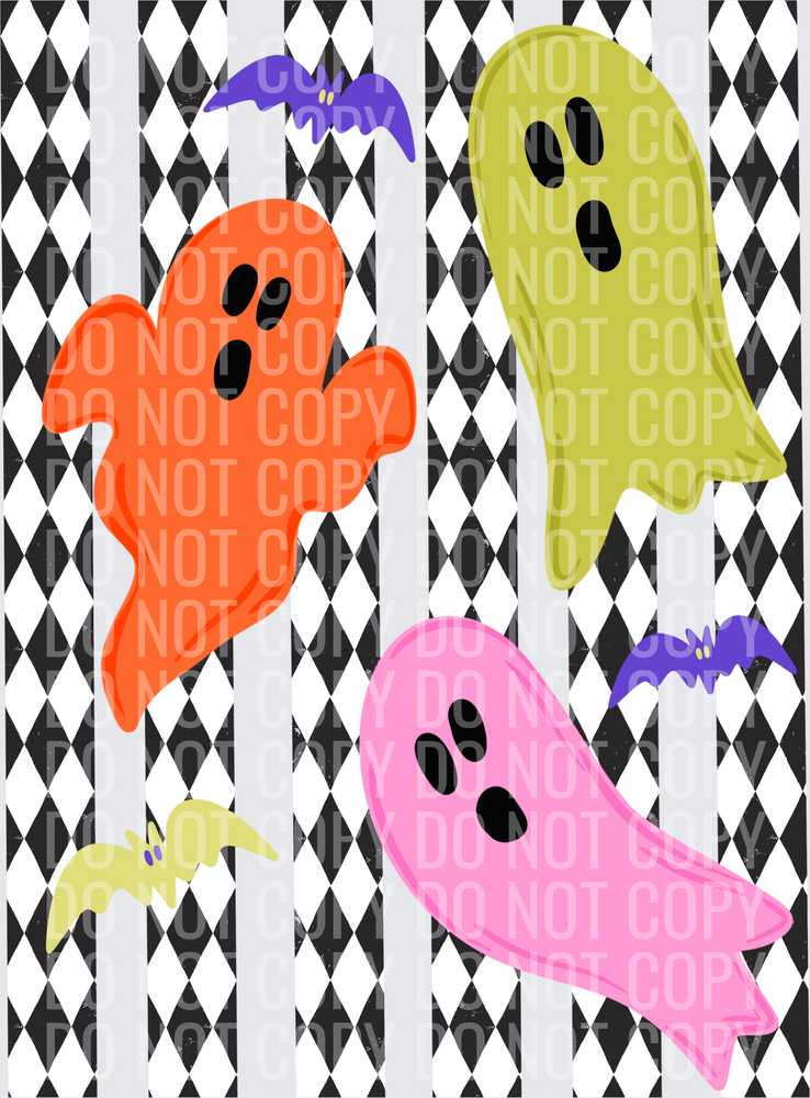 striped spooky ghosts