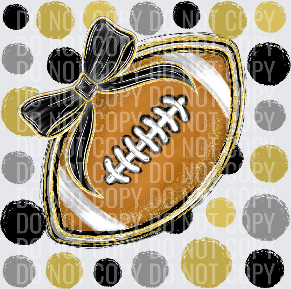 Gold Black Polka Dot Football