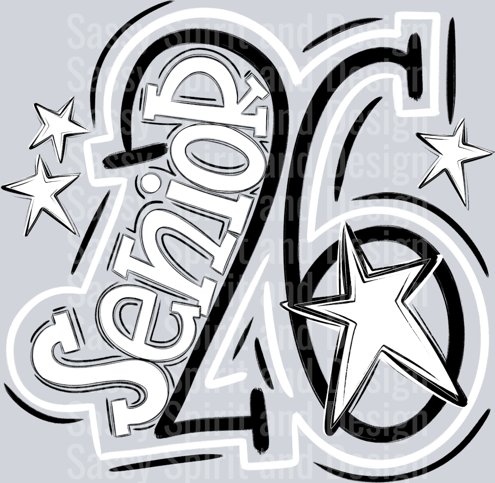 Senior 2026 Black White