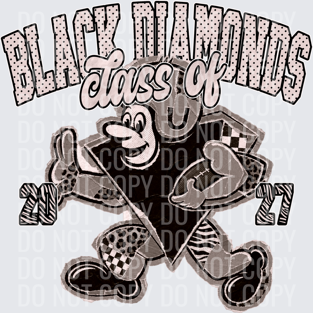 KayndiDesigns 10.26 Class of 2027 Neutral Black Diamonds
