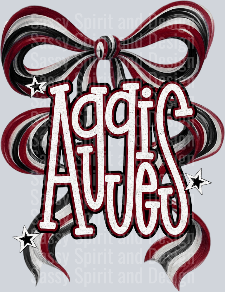 AGGIES BOW GLITTER