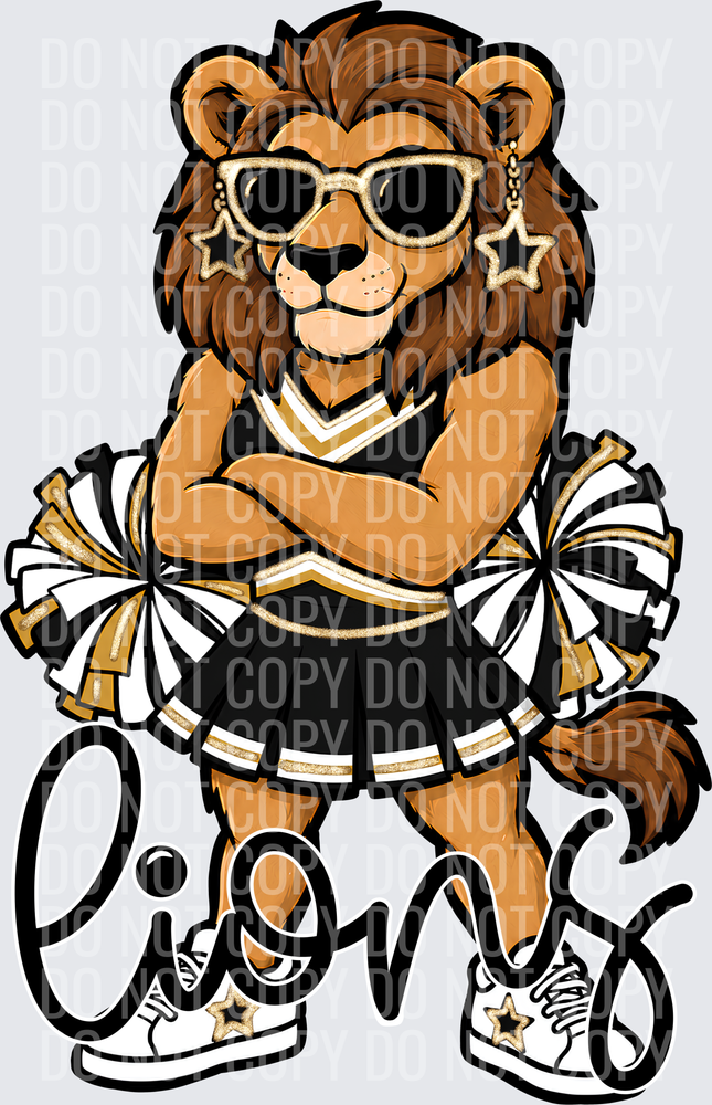 Lions Cheer Black Gold