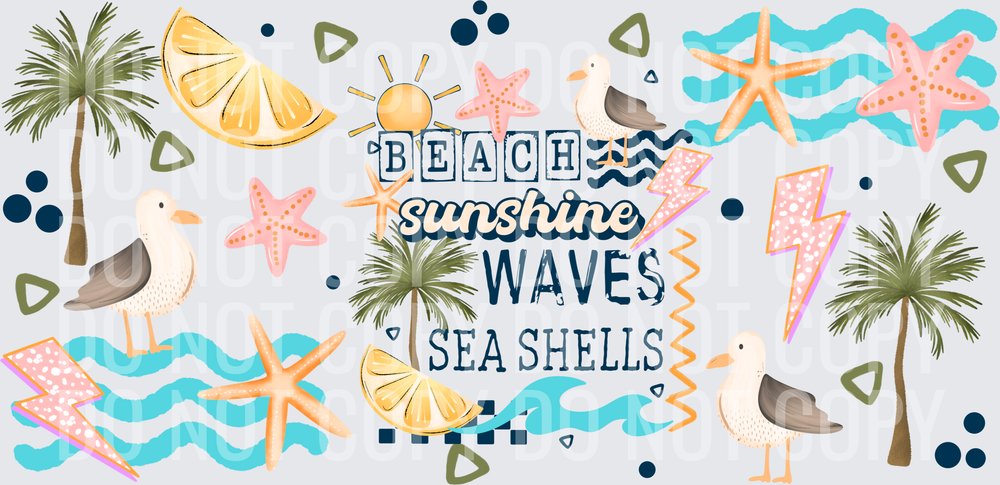 Beach sunshine waves 16oz wrap