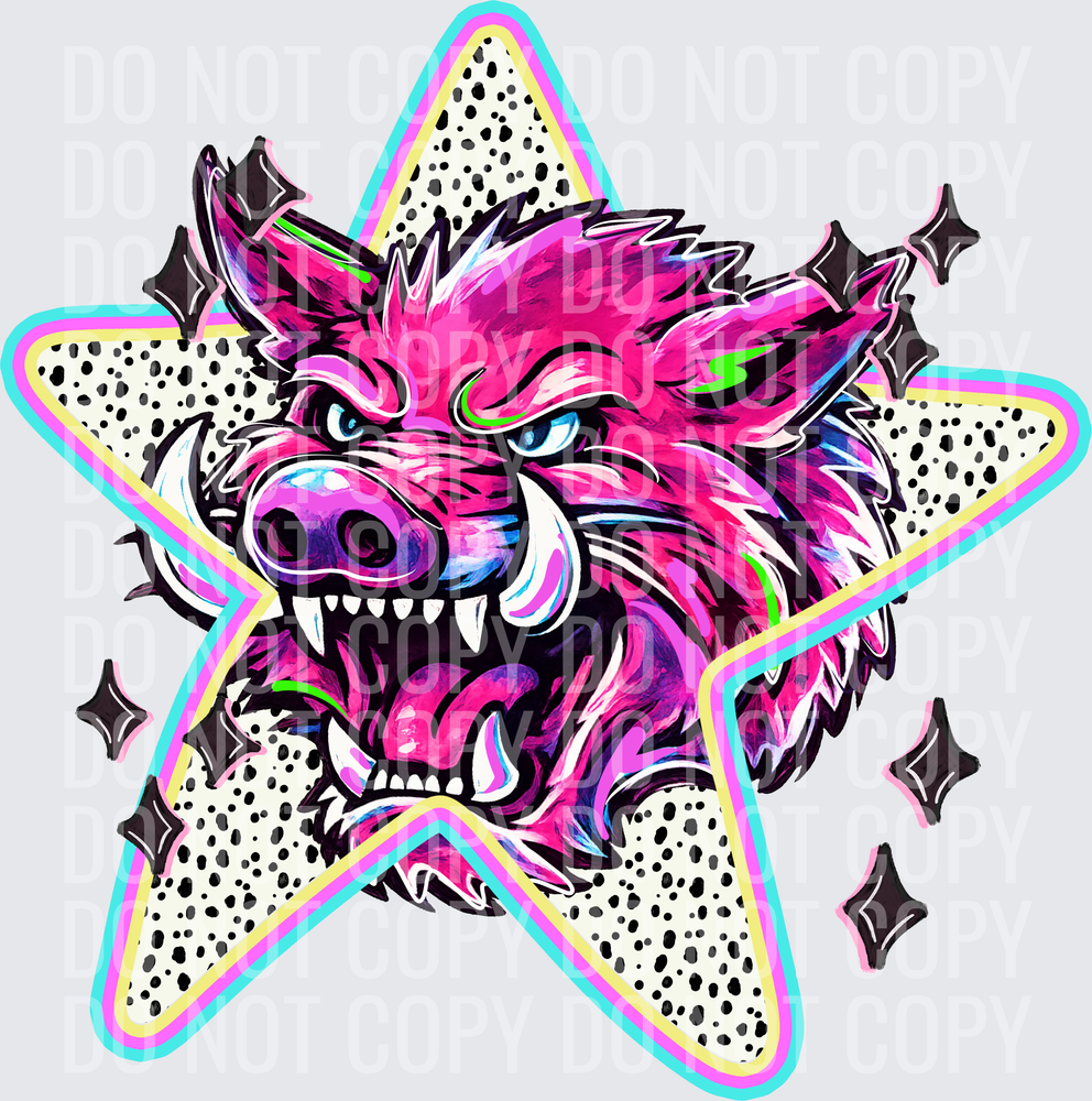 KayndiDesigns 05.26 Doodle Star Razorback Hog
