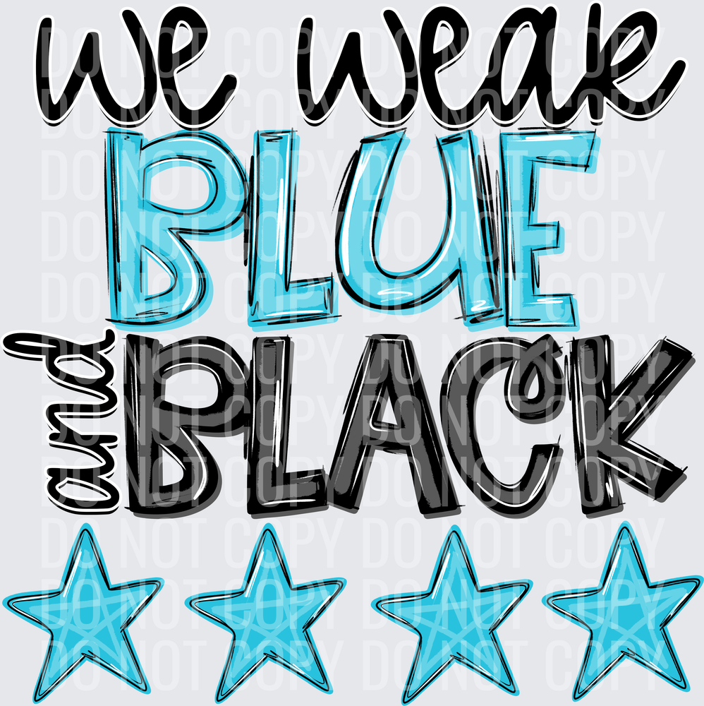bright blue and black