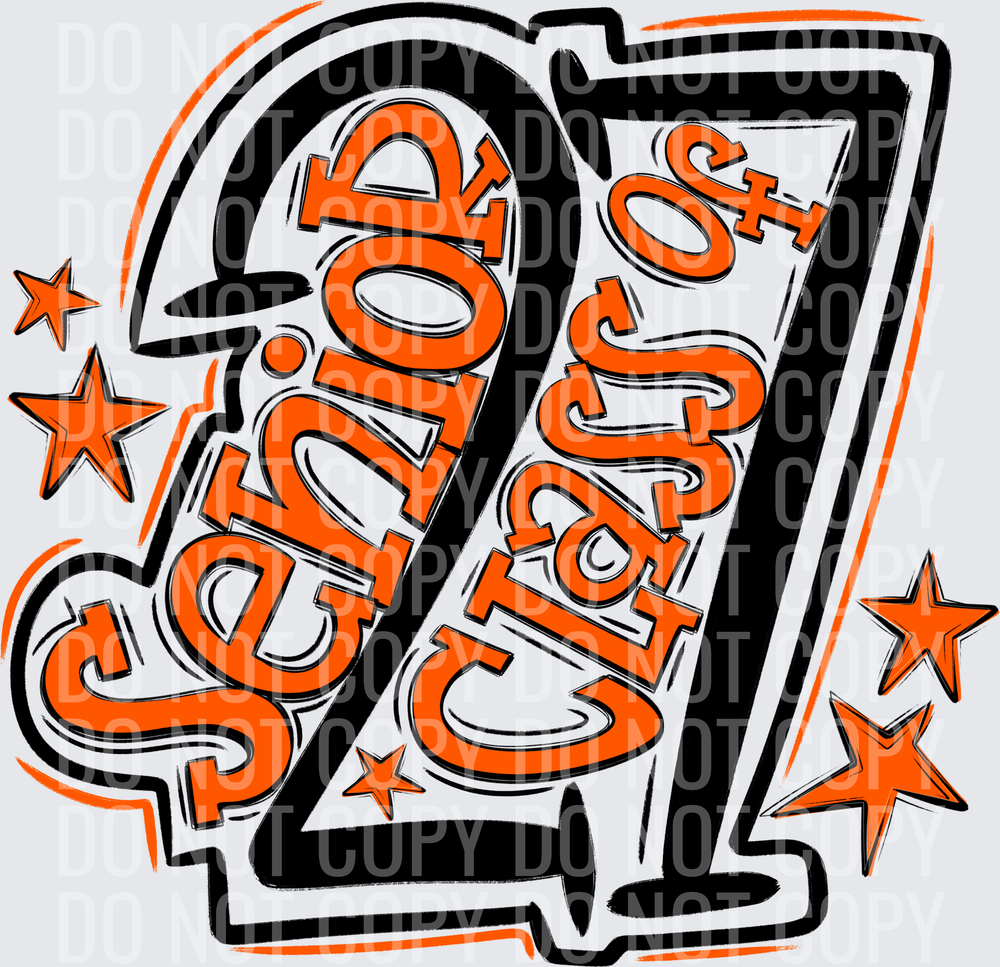 Senior Class Of 27 Black Orange