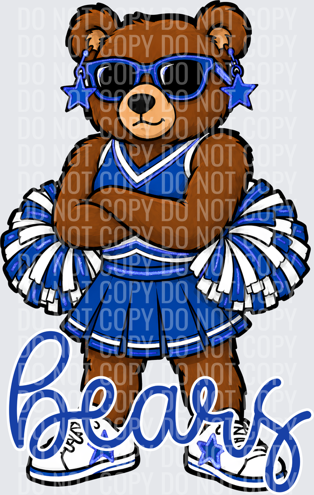 Bears Cheer Blue White