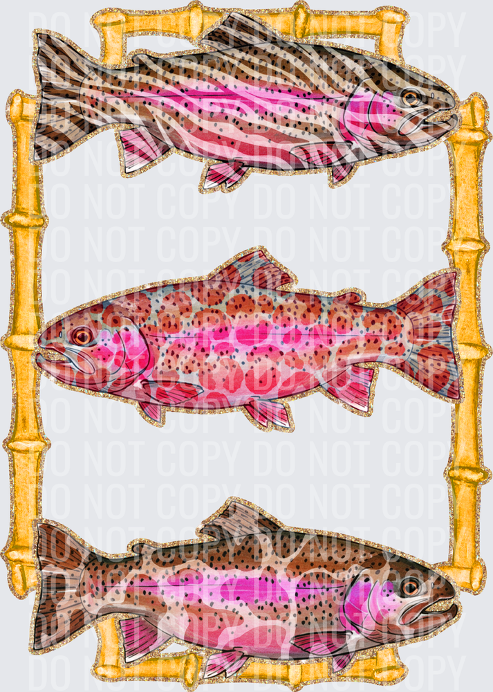 KayndiDesings 05.26 Zebra Leopard Camo Glitter Bamboo Trout Fish