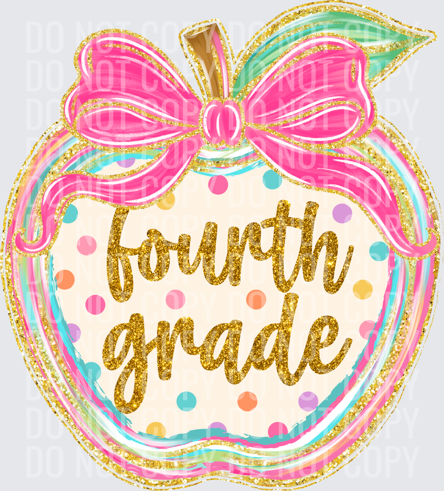 Fourth Grade Polka Dot Apple