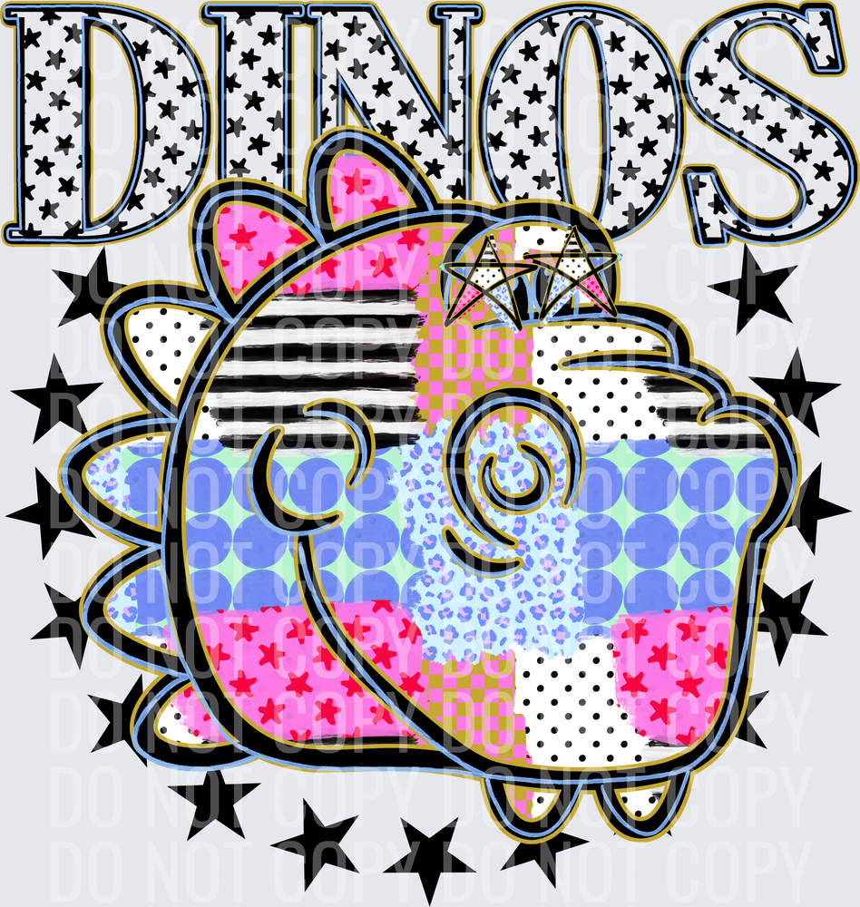 KayndiDesigns 09.26 Patchwork Varisty Stars Dinos