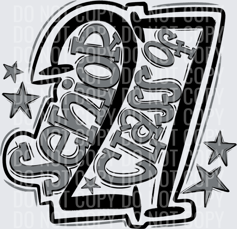 Senior Class Of 27 Black Dark Gray