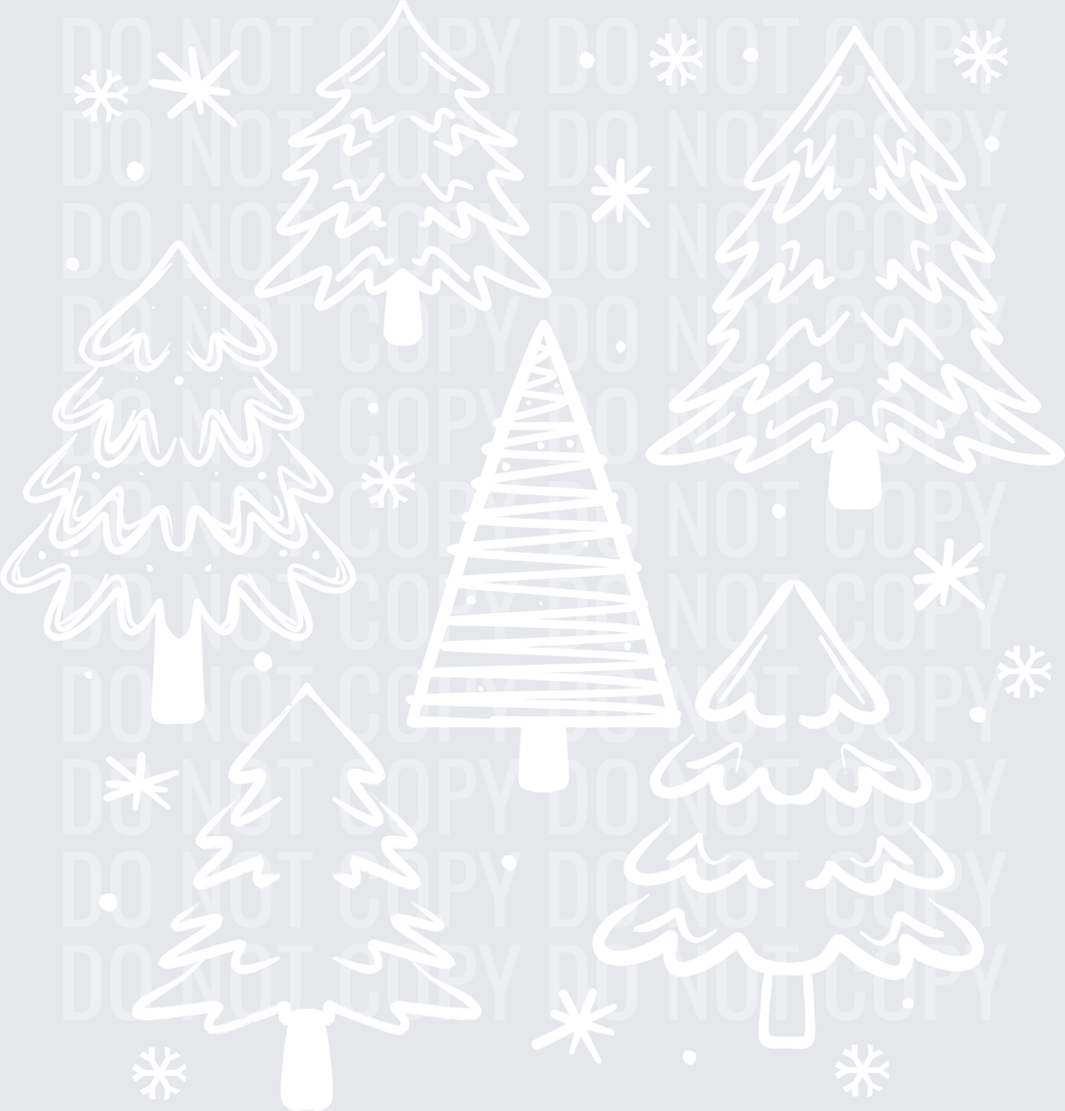 Trees Collage White