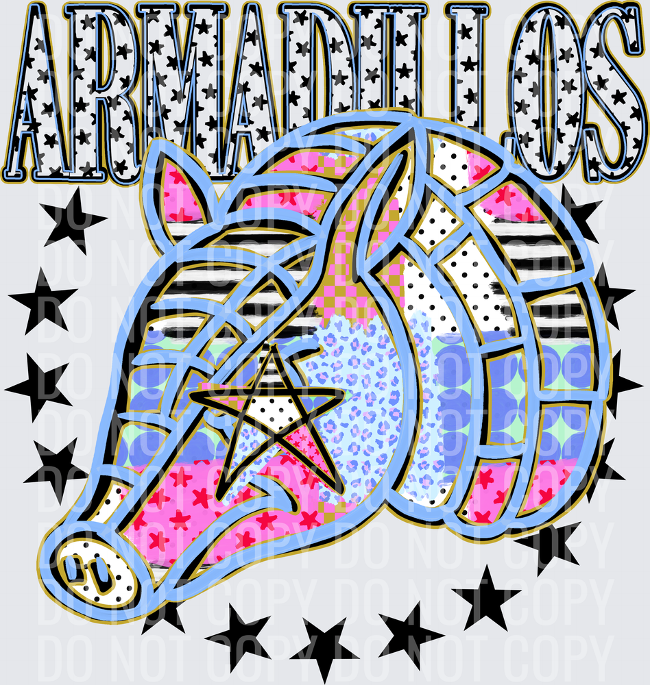 KayndiDesigns 09.26 Patchwork Varisty Stars Armadillos