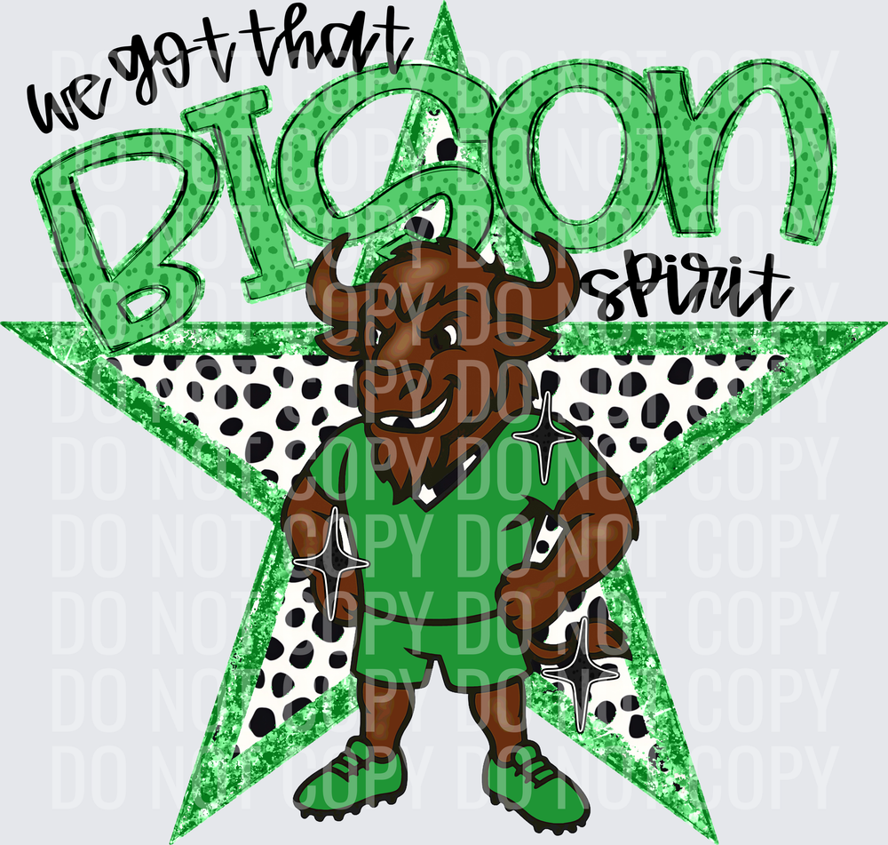 KayndiDesigns 09.26 We Got That Spirit Bison Green