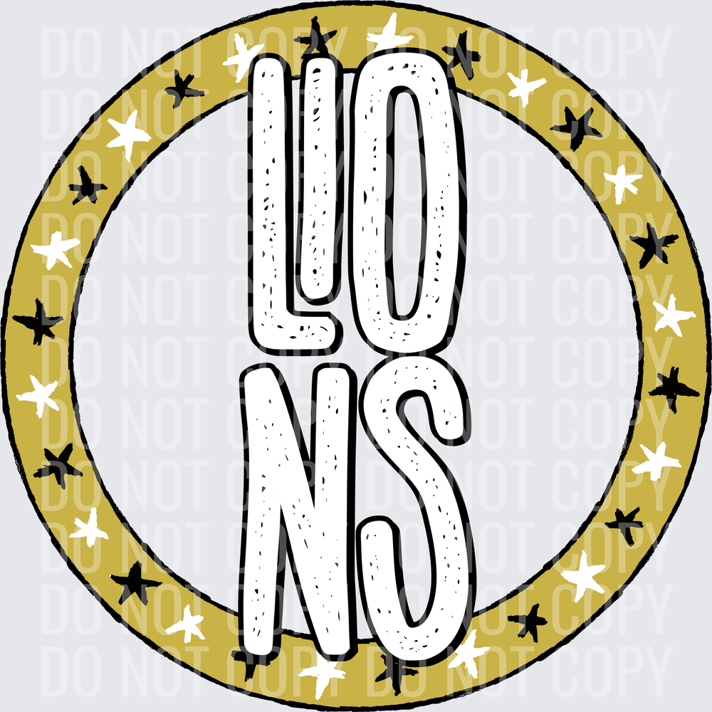 LionsStarCircleVegasGoldBlackWhite