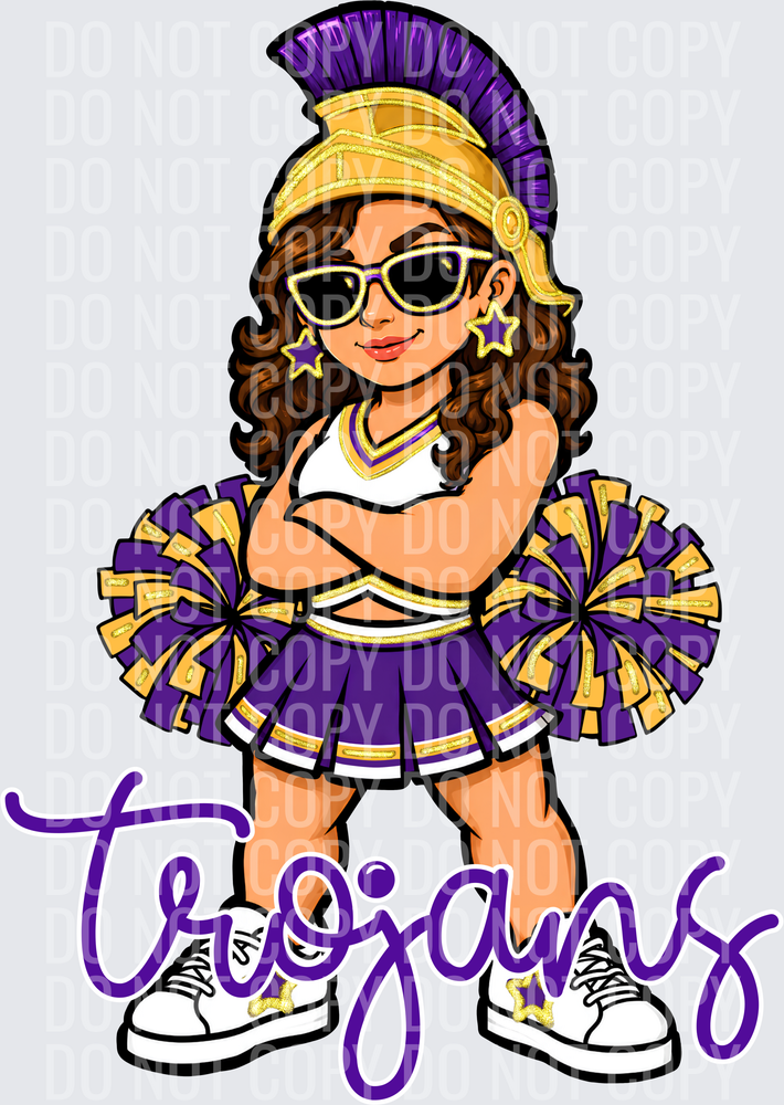 Trojans Cheer Purple Gold Yellow