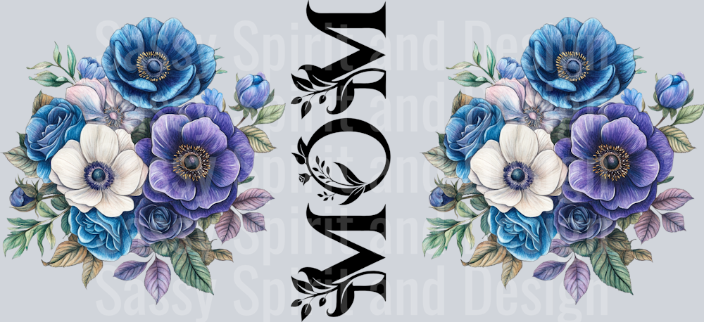 purple blue white mom floral
