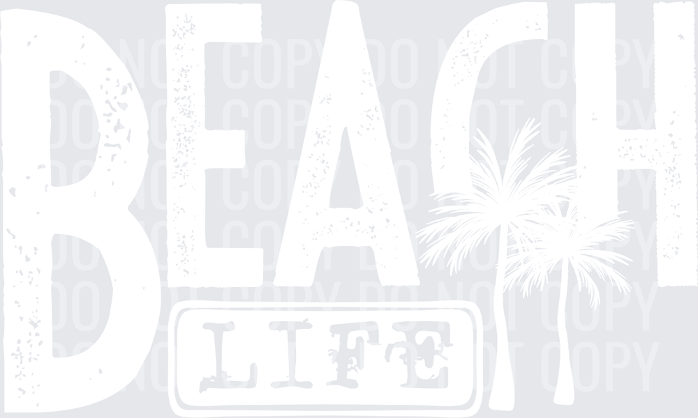 Beach life white single color