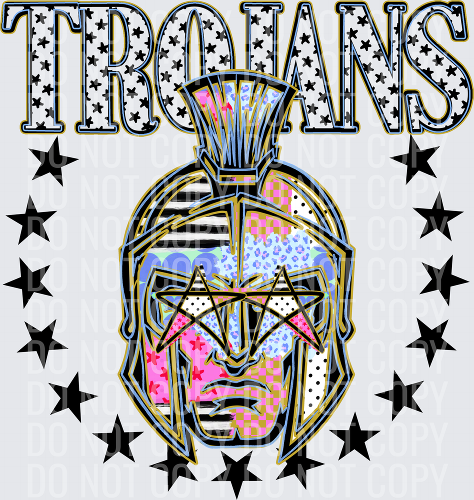 KayndiDesigns 09.26 Patchwork Varisty Stars Trojans 2