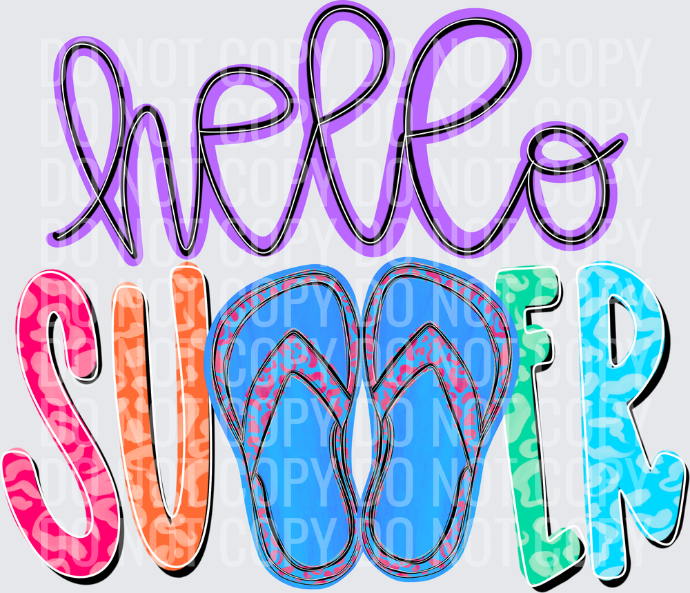 hello summer blue sandles