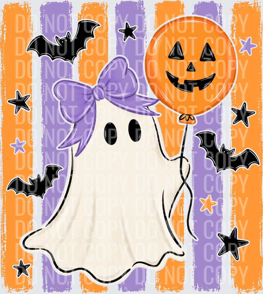 Striped Ghost with Balloon
