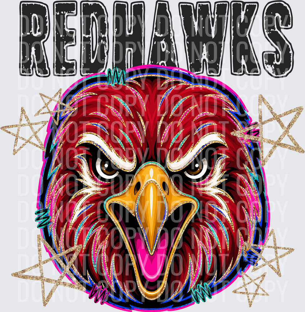 KayndiDesigns 08.26 Grunge Varsity Red Hawks