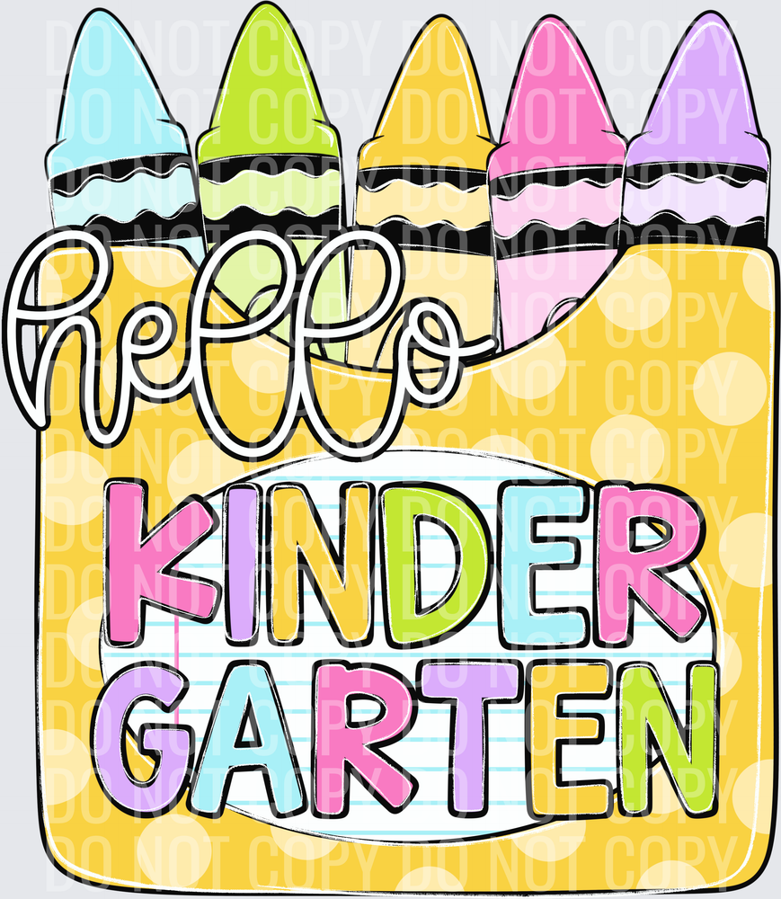 Hello kindergarten crayons