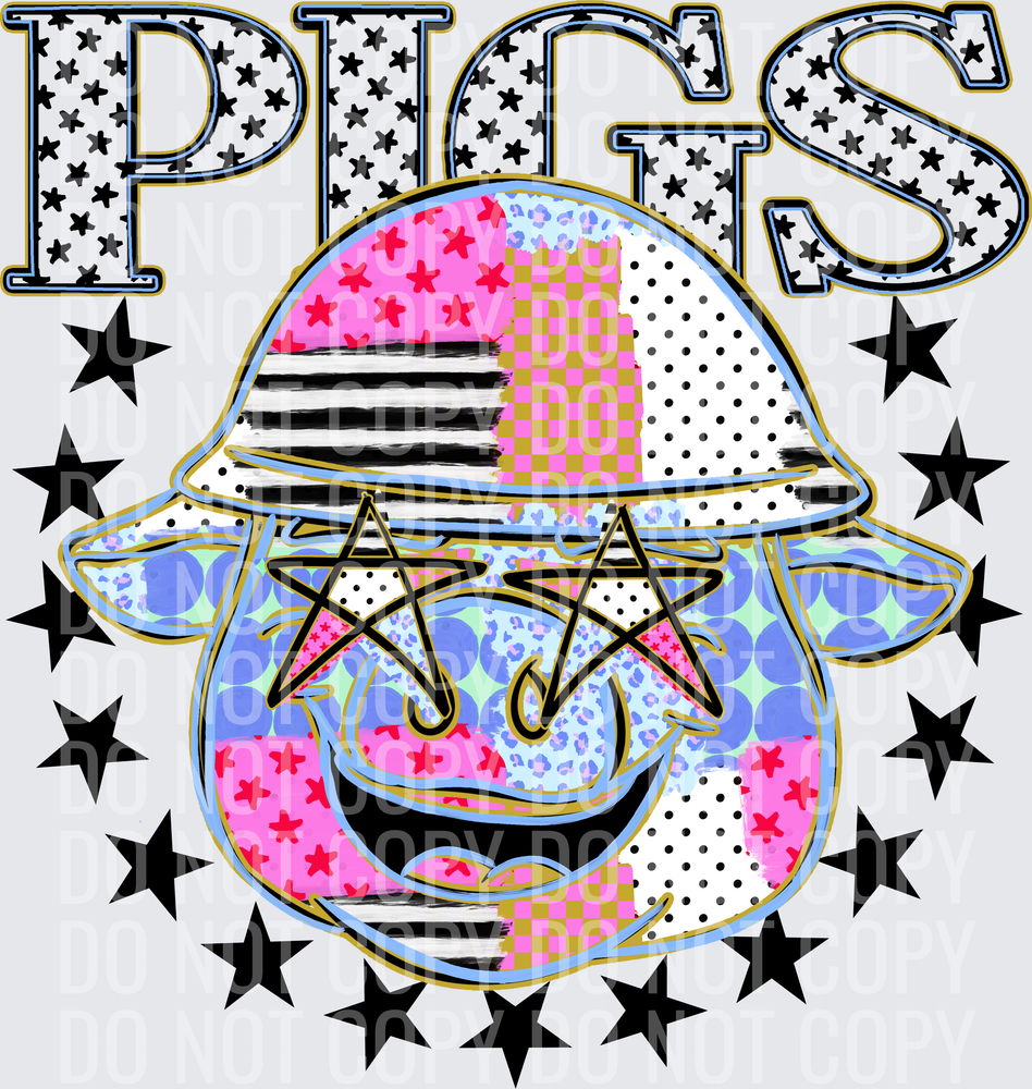 KayndiDesigns 09.26 Patchwork Varisty Stars Pigs