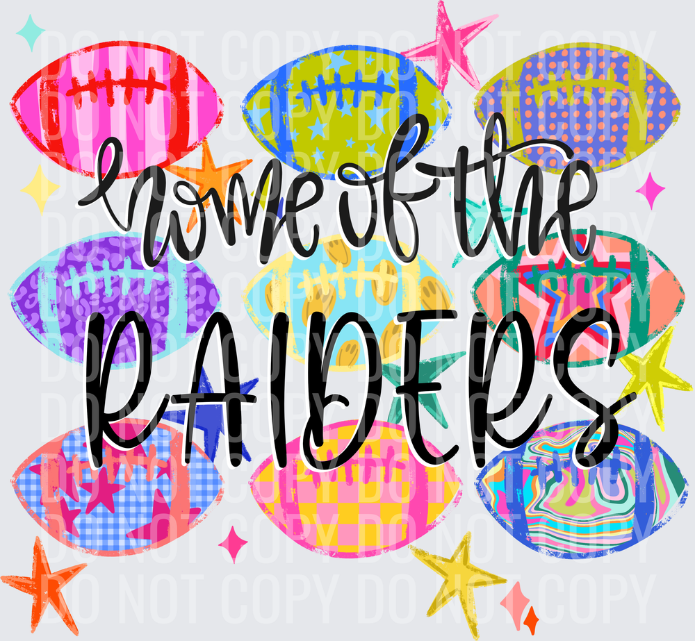 RAIDERS Neon Football Collage