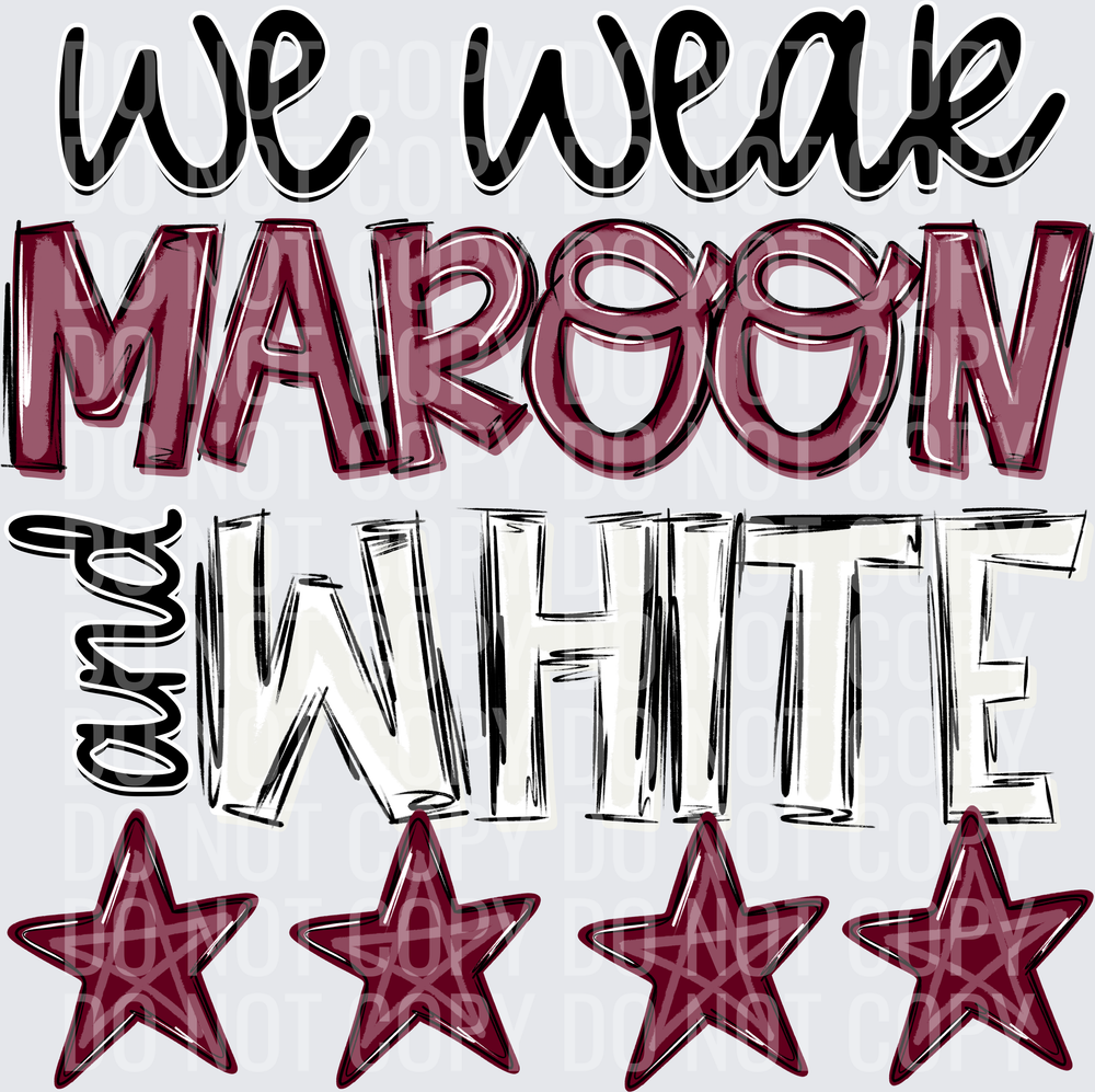 maroon and white