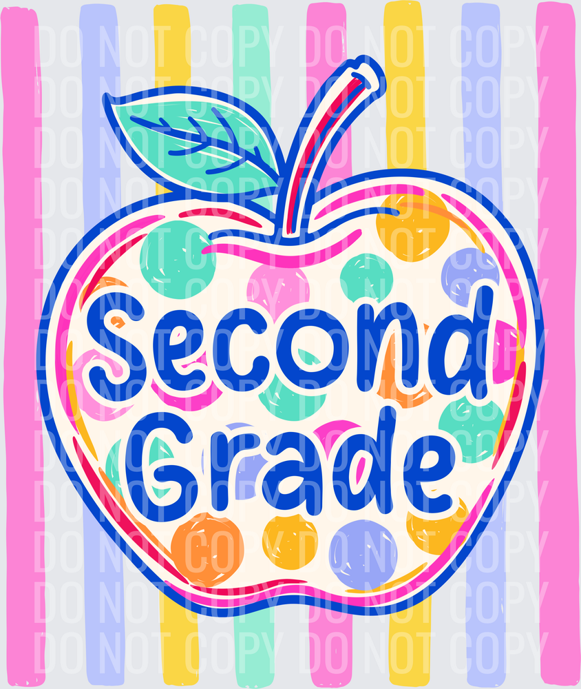 Second Grade striped apple