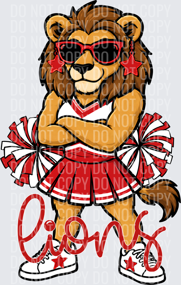 Lions Cheer Red White