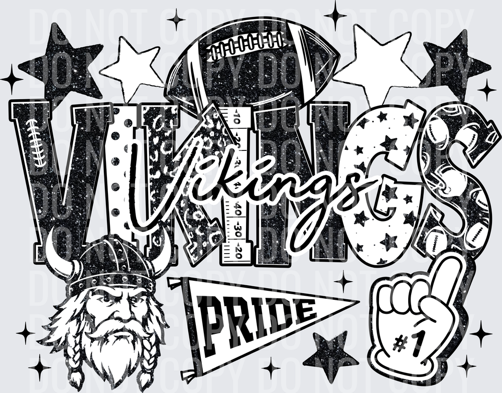 Vikings glitter b_w