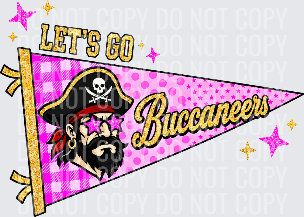 Glittery Buccaneers cheer pennant banner_print_300dpi