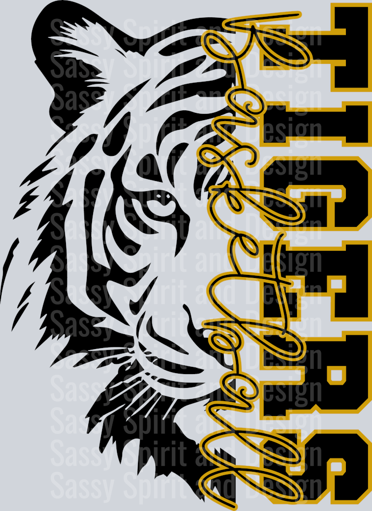 TIGERS BASKETBALL SPLIT FACE GOLD