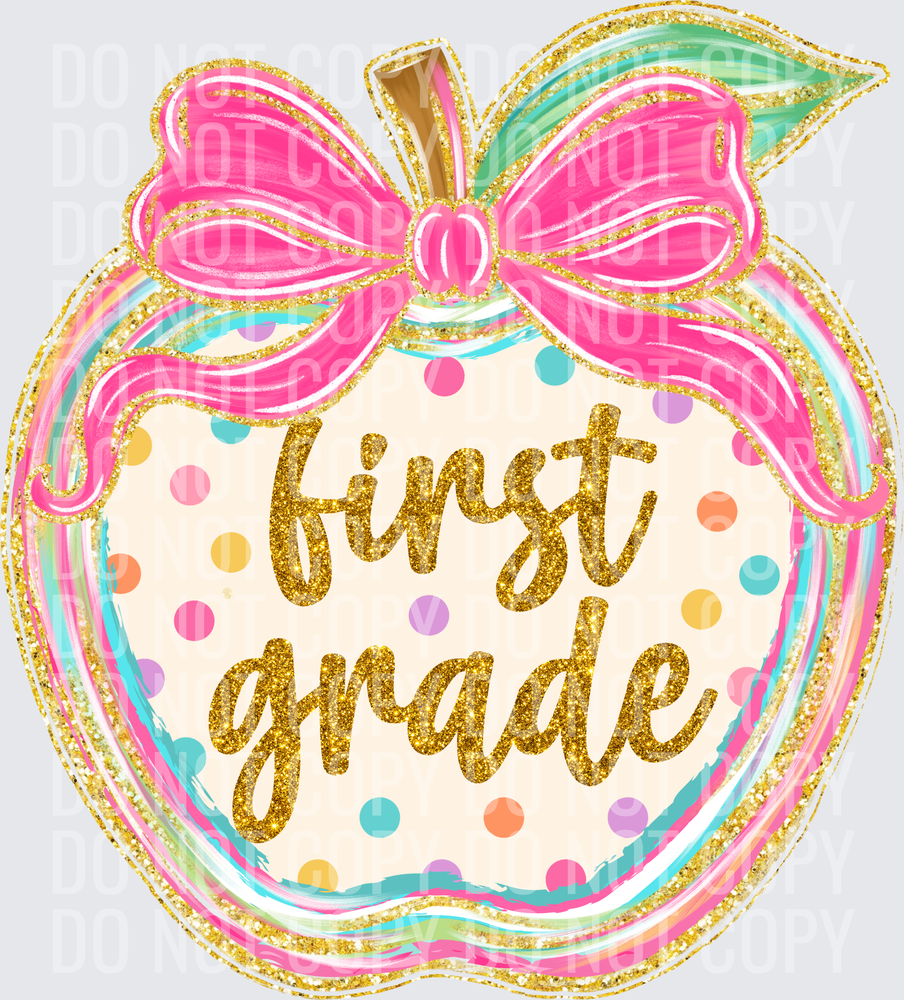 First Grade Polka Dot Apple