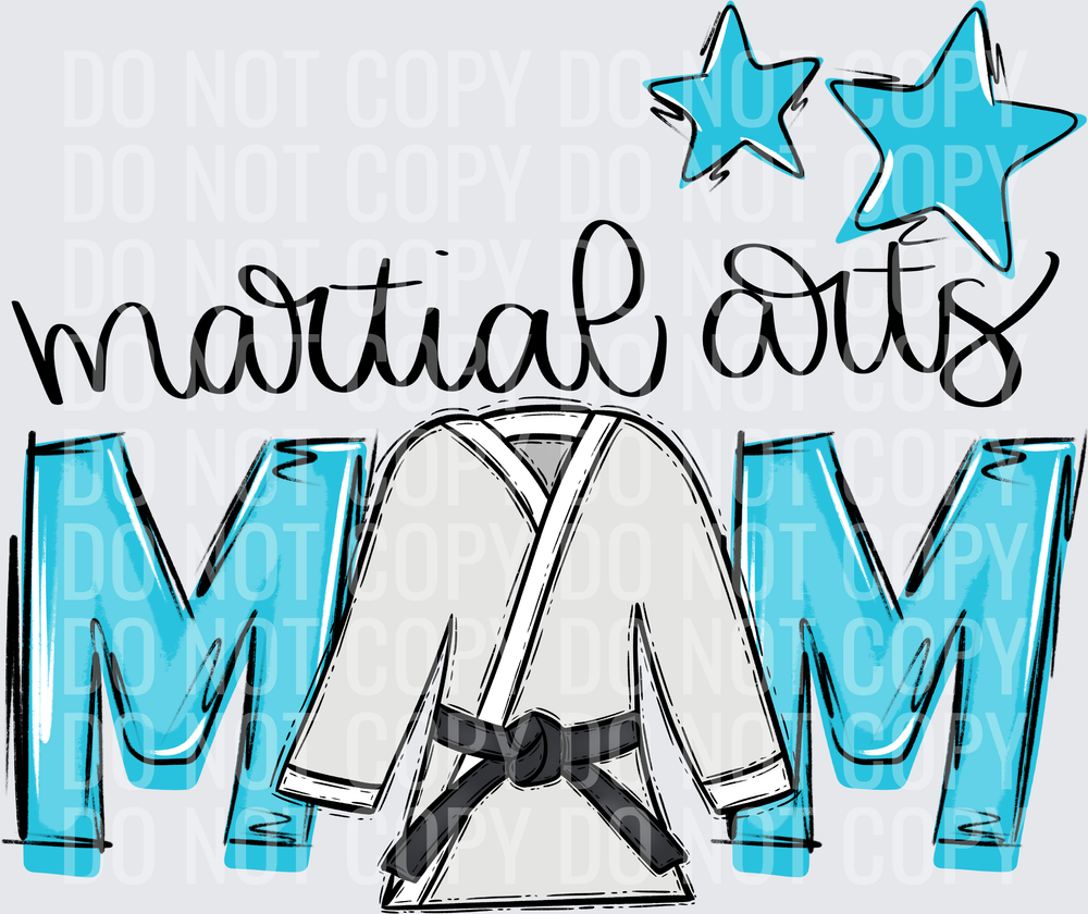 bright blue martial arts
