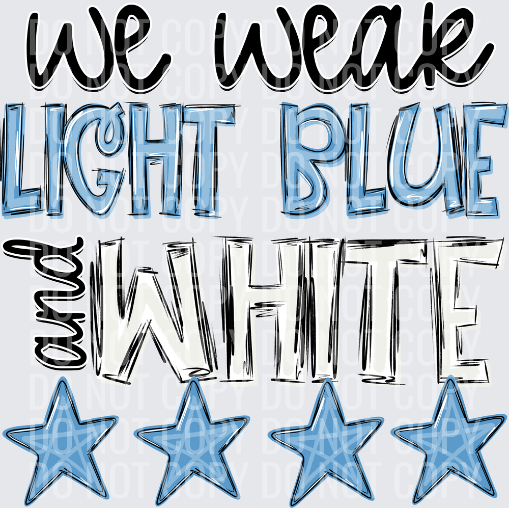 Lt BLue and white