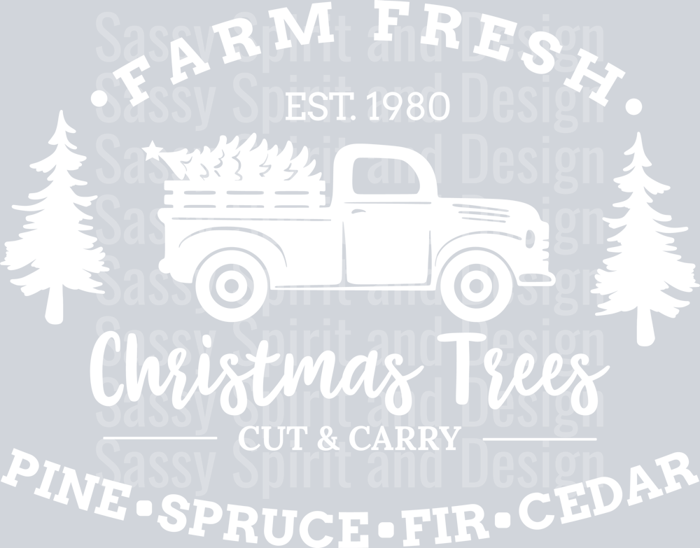farm fresh christmas trees white