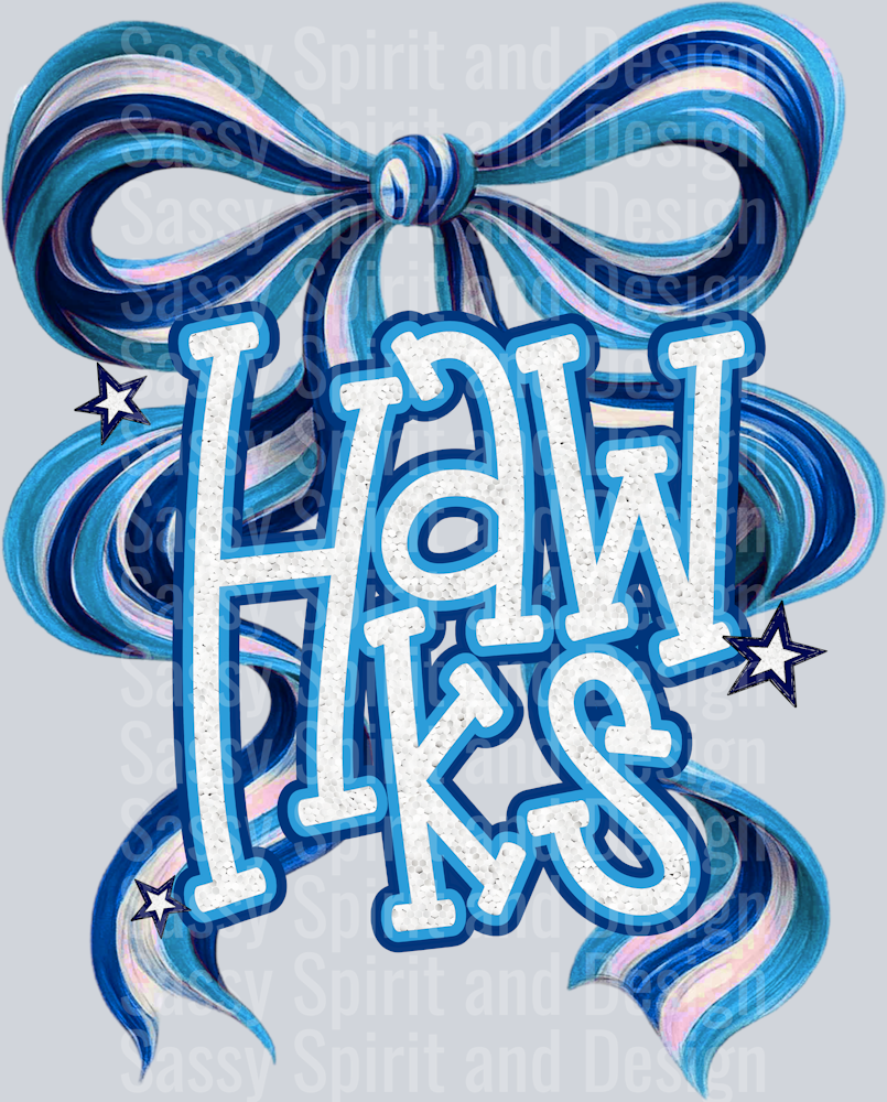 HAWKS COLUMBIA NAVY BOW GLITTER