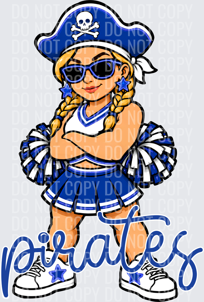 Pirates Cheer Blue White
