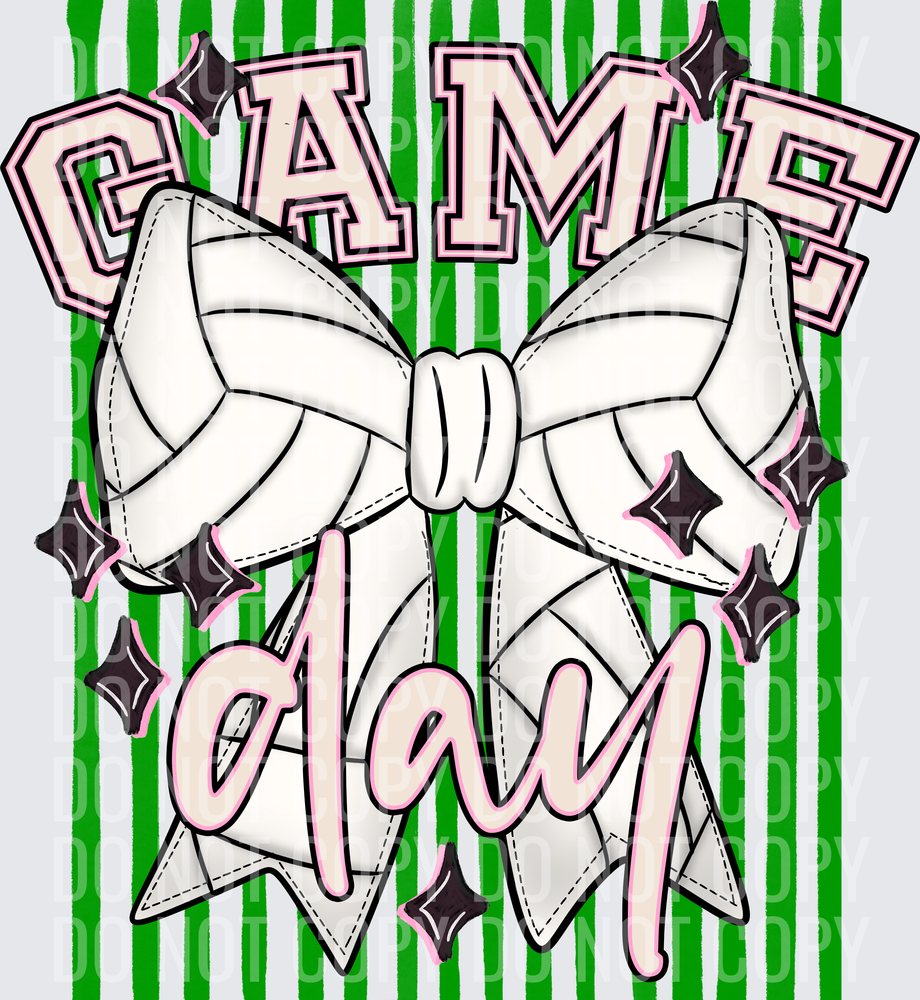 KayndiDesigns 05.26 Game Day Volleyball Bow Green